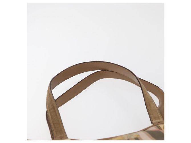 Borsa Tote Salvatore Ferragamo in nylon beige oro Auth BAZ714A D'oro - vista 8