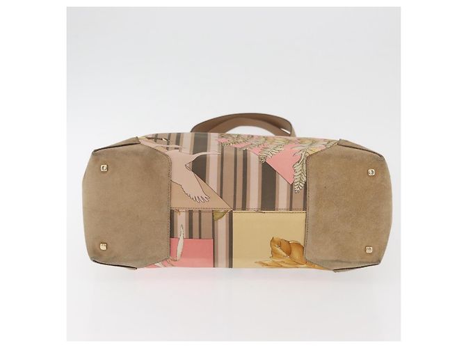 Borsa Tote Salvatore Ferragamo in nylon beige oro Auth BAZ714A D'oro - vista 9