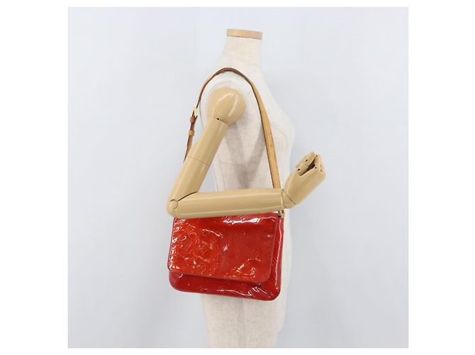 LOUIS VUITTON Borsa Thompson Street Monogram Vernis Rossa M91094 Auth BAZ450 Rosso - vista 23