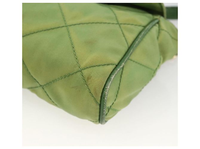 PRADA Borsa a Spalla con Catena Nylon Verde Oro Auth bs34264 D'oro - vista 9