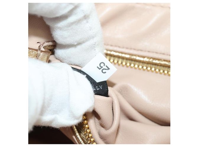 Borsa a spalla PRADA in pelliccia beige oro Auth BAZ731SM D'oro - vista 10