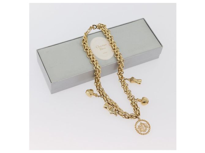 Collana Christian Dior metallo tono oro Auth BAZ515V - vista 15