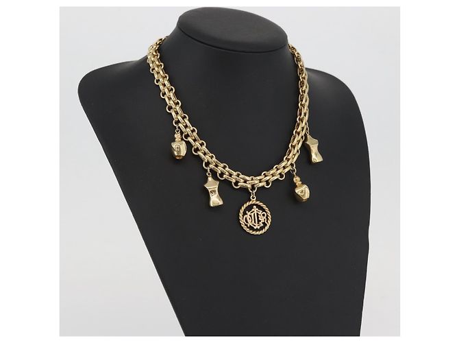 Collana Christian Dior metallo tono oro Auth BAZ515V - vista 16