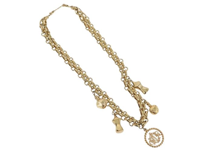 Collana Christian Dior metallo tono oro Auth BAZ515V - vista 2