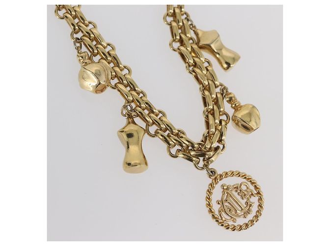 Collana Christian Dior metallo tono oro Auth BAZ515V - vista 4