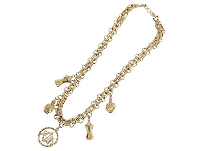 Collana Christian Dior metallo tono oro Auth BAZ515V - vista 8