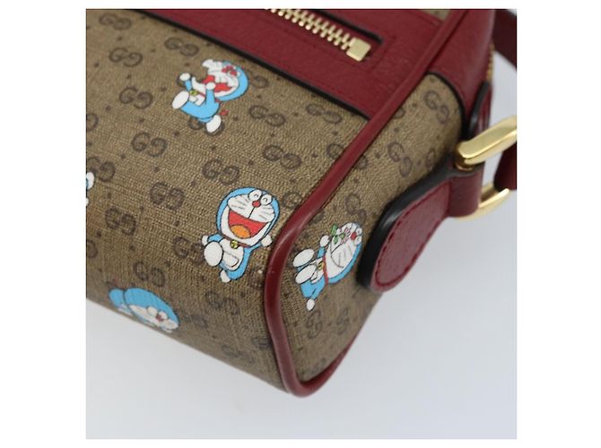 Gucci Borsa Doraemon Micro GG Supreme in PVC beige e oro 647784 Auth ka3475SAM D'oro - vista 10