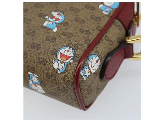 Gucci Borsa Doraemon Micro GG Supreme in PVC beige e oro 647784 Auth ka3475SAM D'oro - vista 12