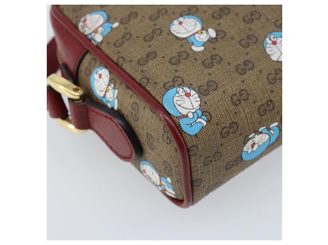 Gucci Borsa Doraemon Micro GG Supreme in PVC beige e oro 647784 Auth ka3475SAM D'oro - vista 13