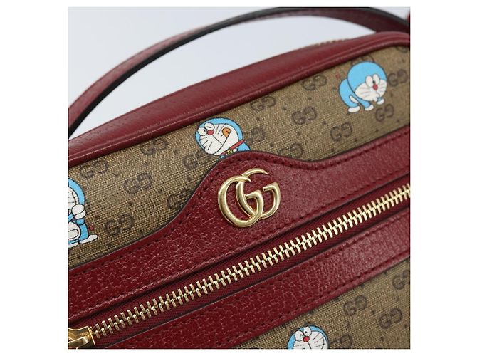 Gucci Borsa Doraemon Micro GG Supreme in PVC beige e oro 647784 Auth ka3475SAM D'oro - vista 14