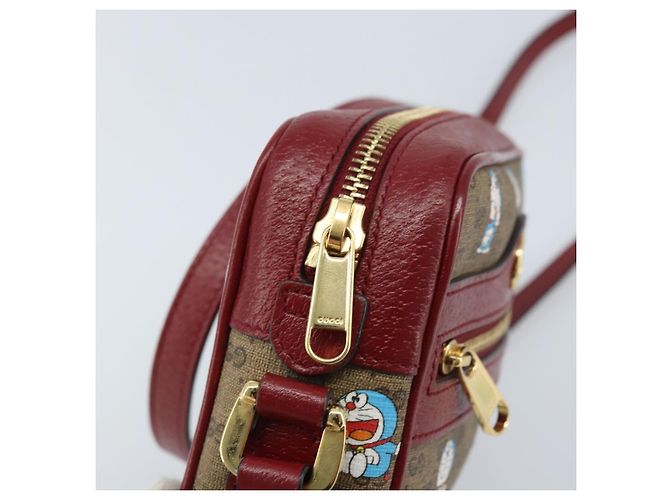 Gucci Borsa Doraemon Micro GG Supreme in PVC beige e oro 647784 Auth ka3475SAM D'oro - vista 15