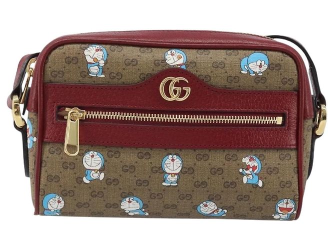Gucci Borsa Doraemon Micro GG Supreme in PVC beige e oro 647784 Auth ka3475SAM D'oro - vista 2