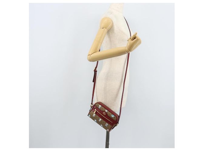 Gucci Borsa Doraemon Micro GG Supreme in PVC beige e oro 647784 Auth ka3475SAM D'oro - vista 24