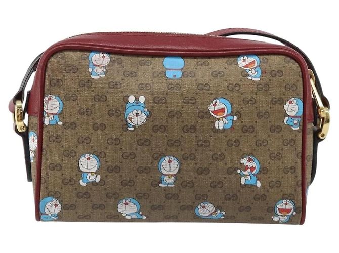 Gucci Borsa Doraemon Micro GG Supreme in PVC beige e oro 647784 Auth ka3475SAM D'oro - vista 3