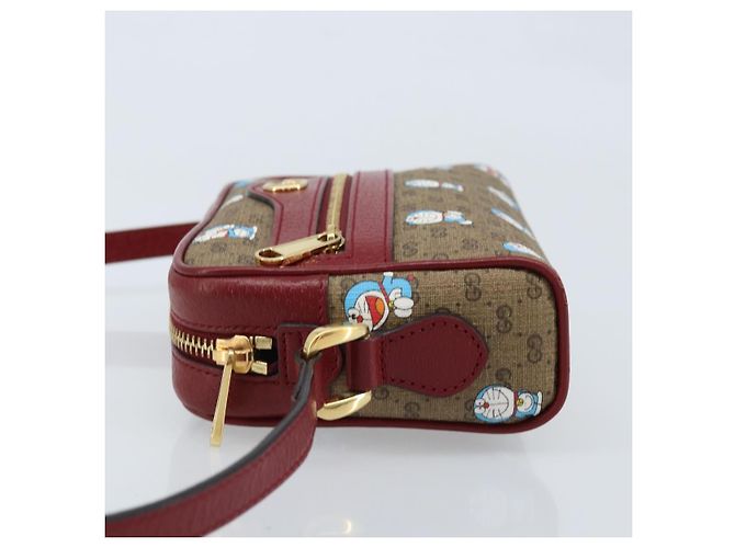 Gucci Borsa Doraemon Micro GG Supreme in PVC beige e oro 647784 Auth ka3475SAM D'oro - vista 5