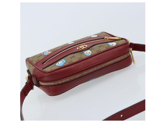 Gucci Borsa Doraemon Micro GG Supreme in PVC beige e oro 647784 Auth ka3475SAM D'oro - vista 6