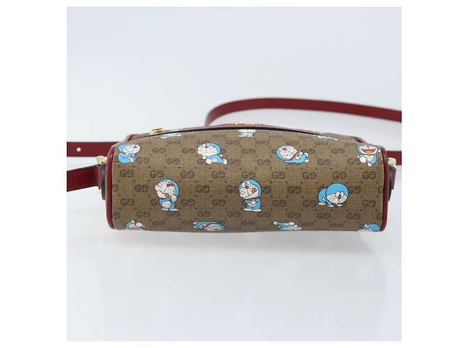 Gucci Borsa Doraemon Micro GG Supreme in PVC beige e oro 647784 Auth ka3475SAM D'oro - vista 9