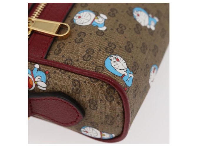 Borsa PVC Beige GUCCI Micro GG Supreme Doraemon x Fujiko-Pro 647784 Auth 167167SM D'oro - vista 10