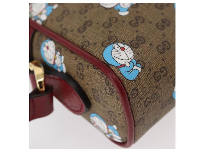 Borsa PVC Beige GUCCI Micro GG Supreme Doraemon x Fujiko-Pro 647784 Auth 167167SM D'oro - vista 12