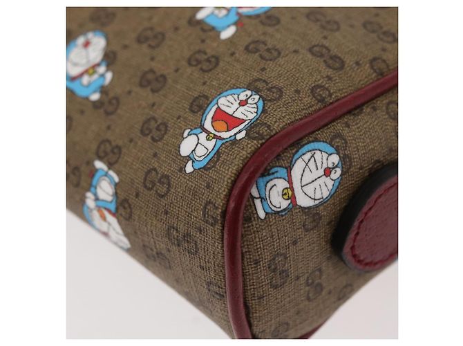 Borsa PVC Beige GUCCI Micro GG Supreme Doraemon x Fujiko-Pro 647784 Auth 167167SM D'oro - vista 13