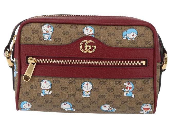Borsa PVC Beige GUCCI Micro GG Supreme Doraemon x Fujiko-Pro 647784 Auth 167167SM D'oro - vista 2