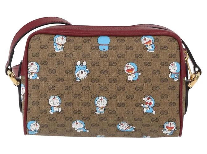 Borsa PVC Beige GUCCI Micro GG Supreme Doraemon x Fujiko-Pro 647784 Auth 167167SM D'oro - vista 3