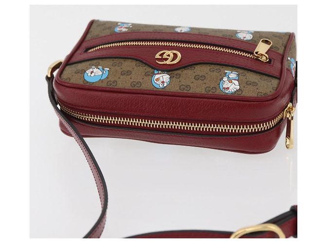 Borsa PVC Beige GUCCI Micro GG Supreme Doraemon x Fujiko-Pro 647784 Auth 167167SM D'oro - vista 6