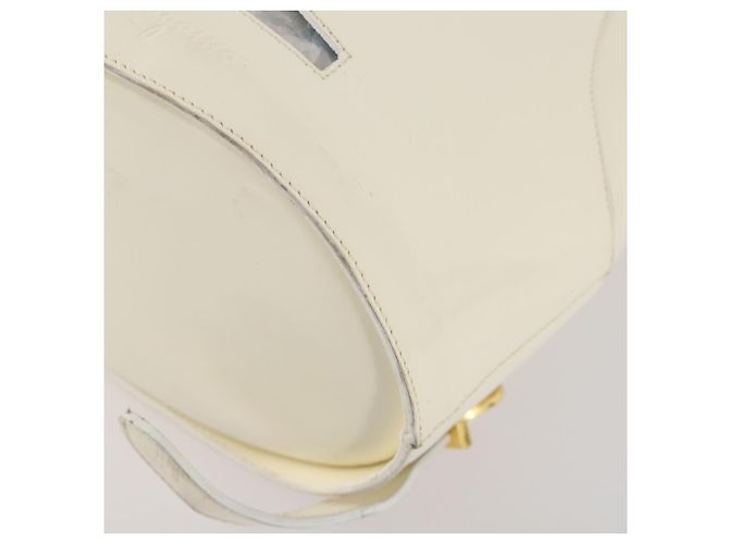 Salvatore Ferragamo Rucksack Lackleder Weiß Gold Auth 173783 Golden - Ansicht 12