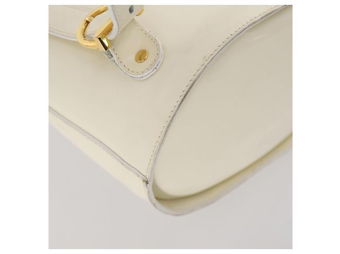 Salvatore Ferragamo Rucksack Lackleder Weiß Gold Auth 173783 Golden - Ansicht 15