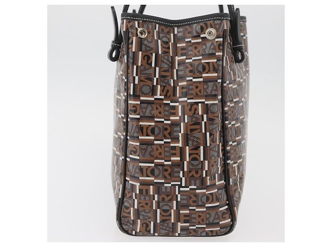 Borsa Tote Salvatore Ferragamo PVC Marrone Auth BA11865 - vista 5
