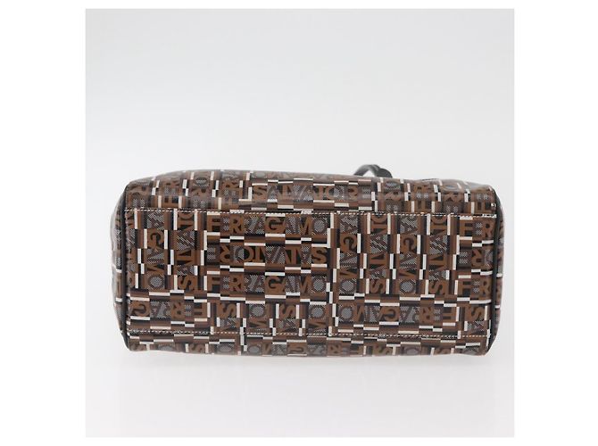 Borsa Tote Salvatore Ferragamo PVC Marrone Auth BA11865 - vista 9