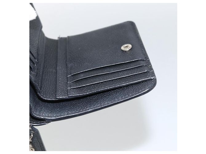 Portafoglio Bifold in Pelle Nera Argento Auth bs34223 SAINT LAURENT Nero - vista 16