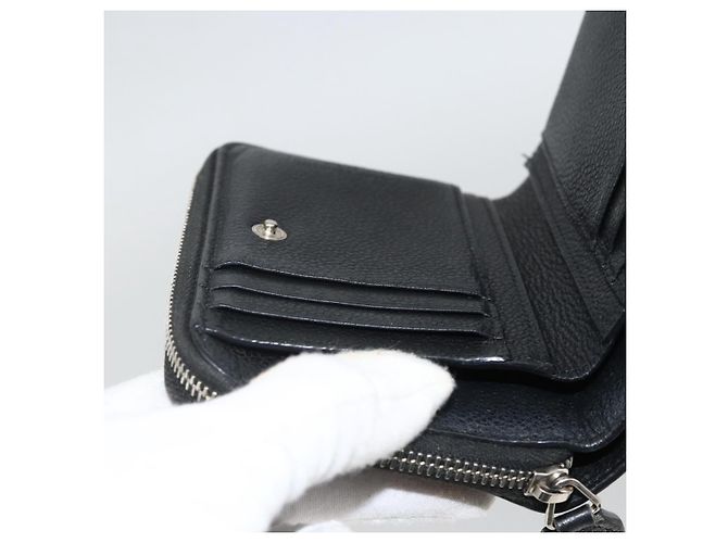 Portafoglio Bifold in Pelle Nera Argento Auth bs34223 SAINT LAURENT Nero - vista 18