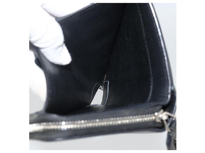 Portafoglio Bifold in Pelle Nera Argento Auth bs34223 SAINT LAURENT Nero - vista 21