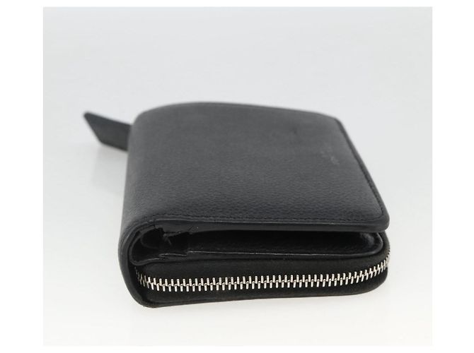 Portafoglio Bifold in Pelle Nera Argento Auth bs34223 SAINT LAURENT Nero - vista 5