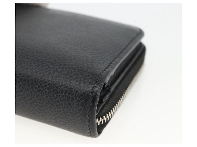 Portafoglio Bifold in Pelle Nera Argento Auth bs34223 SAINT LAURENT Nero - vista 8