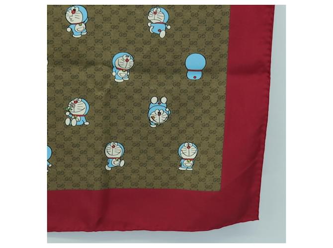 Gucci Sciarpa in seta Micro GG Doraemon Beige Auth YKZ755M - vista 10