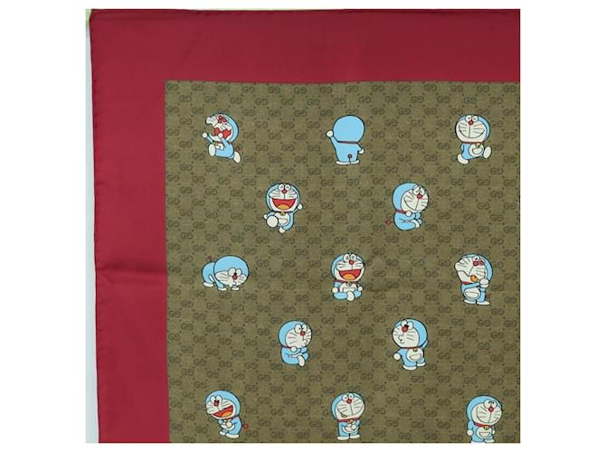 Gucci Sciarpa in seta Micro GG Doraemon Beige Auth YKZ755M - vista 2