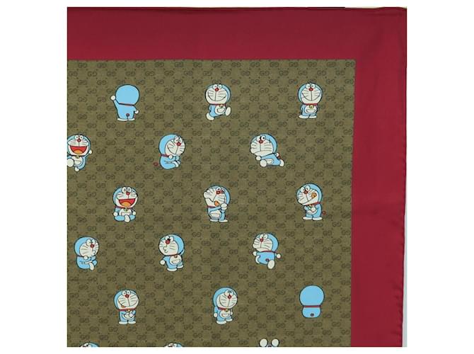 Gucci Sciarpa in seta Micro GG Doraemon Beige Auth YKZ755M - vista 4