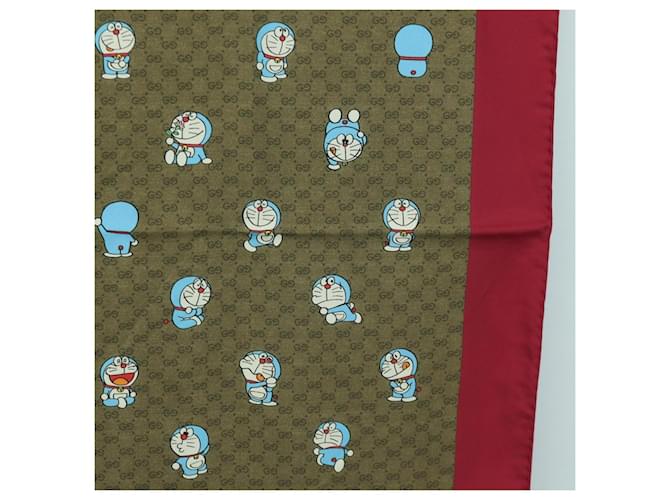 Gucci Sciarpa in seta Micro GG Doraemon Beige Auth YKZ755M - vista 7