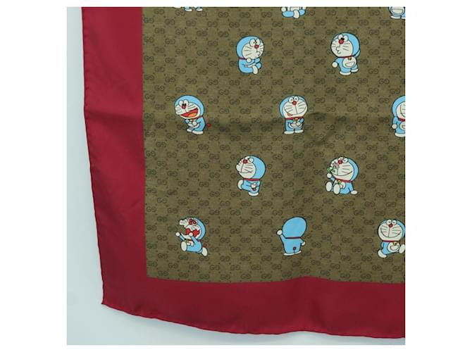 Gucci Sciarpa in seta Micro GG Doraemon Beige Auth YKZ755M - vista 8