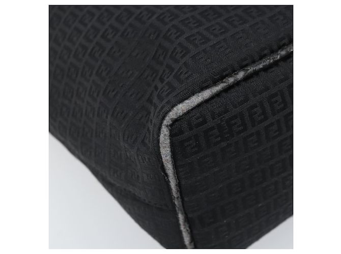 FENDI Zucchino Canvas Tote Bag Schwarz Silber Auth mr2209 - Ansicht 14