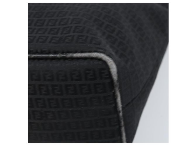 FENDI Zucchino Canvas Tote Bag Schwarz Silber Auth mr2209 - Ansicht 15