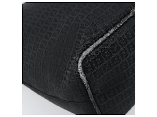 FENDI Zucchino Canvas Tote Bag Schwarz Silber Auth mr2209 - Ansicht 16
