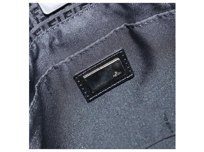 FENDI Zucchino Canvas Tote Bag Schwarz Silber Auth mr2209 - Ansicht 17