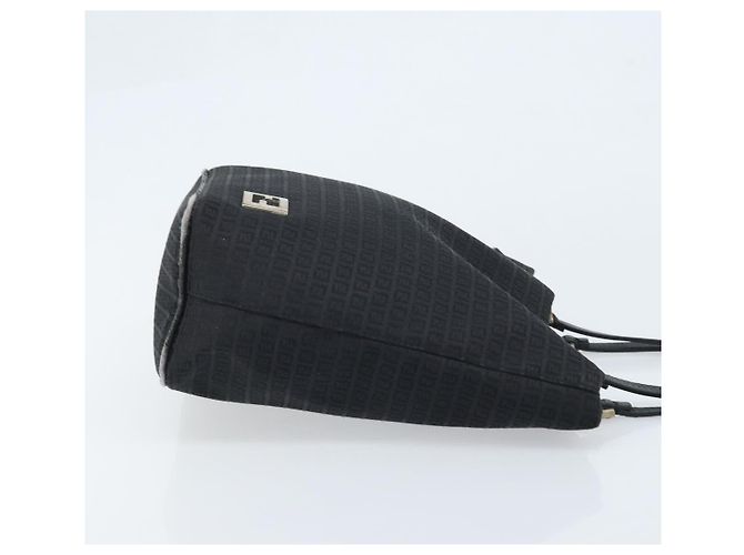 FENDI Zucchino Canvas Tote Bag Schwarz Silber Auth mr2209 - Ansicht 3