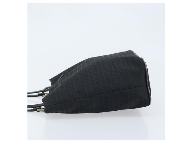FENDI Zucchino Canvas Tote Bag Schwarz Silber Auth mr2209 - Ansicht 4