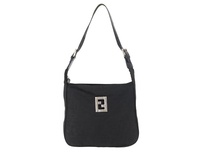 Borsa a Spalla FENDI in Tela Zucca Nera e Oro Auth 174614 Nero D'oro - vista 13