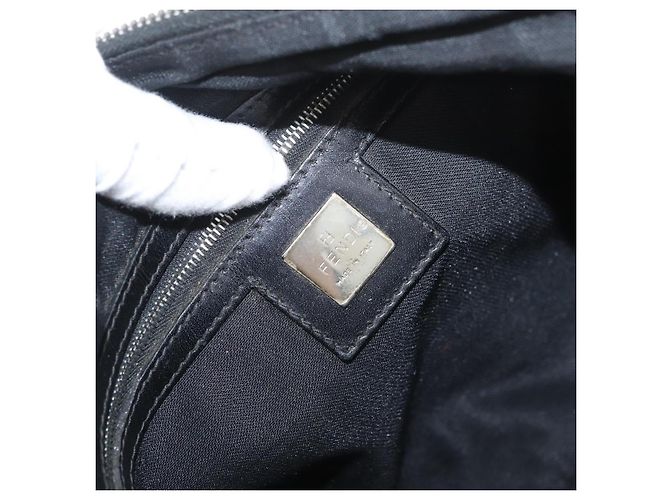 Borsa a Spalla FENDI in Tela Zucca Nera e Oro Auth 174614 Nero D'oro - vista 19