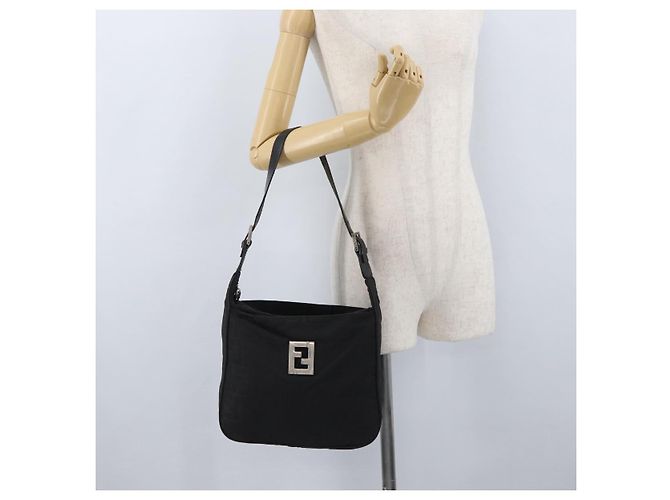 Borsa a Spalla FENDI in Tela Zucca Nera e Oro Auth 174614 Nero D'oro - vista 24
